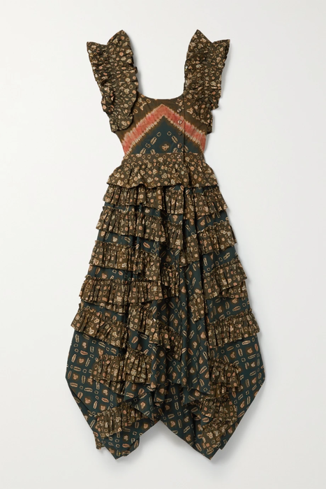 유럽직배송 울라존슨 원피스 ULLA JOHNSON Nia asymmetric ruffled printed cotton-poplin dress 24772899113131515