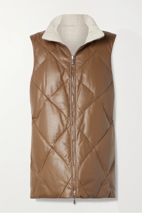 유럽직배송 라파예트 LAFAYETTE 148 Albi reversible quilted leather and metallic wool-blend down vest 25185454455890031
