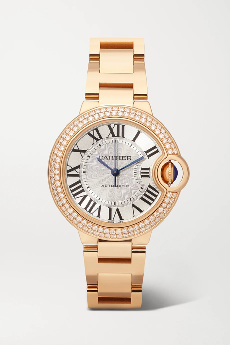 유럽직배송 까르띠에 CARTIER Ballon Bleu de Cartier Automatic 36mm 18-karat rose gold and diamond watch 32027475400124862