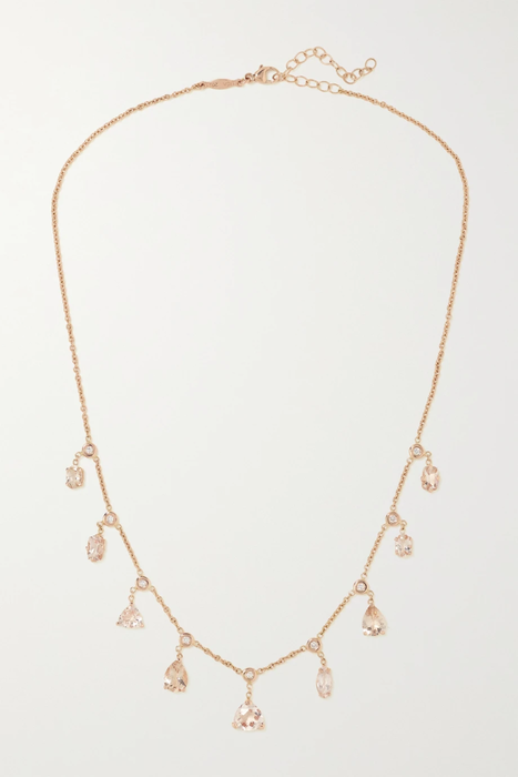 유럽직배송 잭키에이슈 목걸이 JACQUIE AICHE Shaker 14-karat rose gold, morganite and diamond necklace 6630340699356905