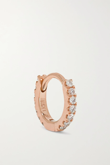 유럽직배송 마리아타쉬 귀걸이 MARIA TASH 5mm 18-karat rose gold diamond hoop earring 46353151654721814