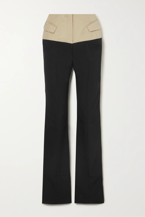 유럽직배송 AAIZÉL + NET SUSTAIN paneled gabardine and cotton-twill straight-leg pants 24665545640521171