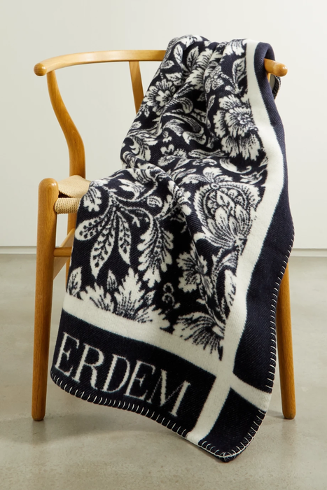 유럽직배송 에르뎀 ERDEM Intarsia merino wool and cashmere-blend blanket 46353151654717262