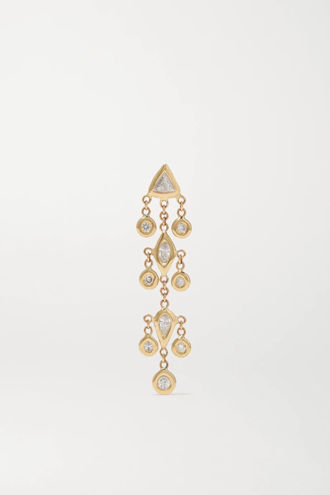 유럽직배송 JACQUIE AICHE Shaker 14-karat gold diamond earring 28591670266443071