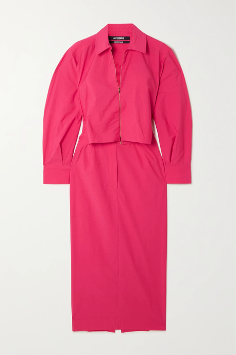 유럽직배송 자크뮈스 JACQUEMUS Uzco layered cutout cotton-blend midi dress 11452292646415003