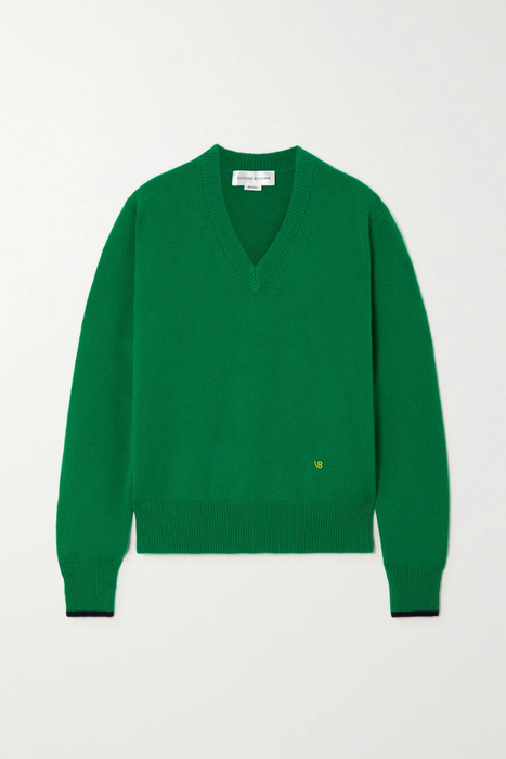 유럽직배송 빅토리아베컴 VICTORIA BECKHAM Embroidered cashmere-blend sweater 13452677153086502