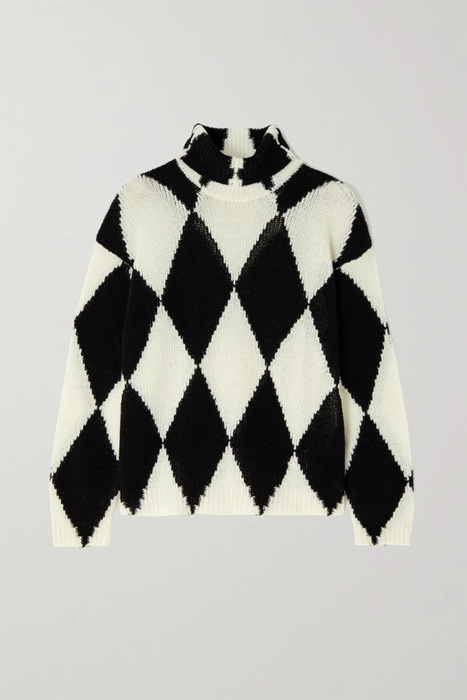 유럽직배송 발렌티노 VALENTINO Cashmere and wool-blend jacquard turtleneck sweater 16114163151061088