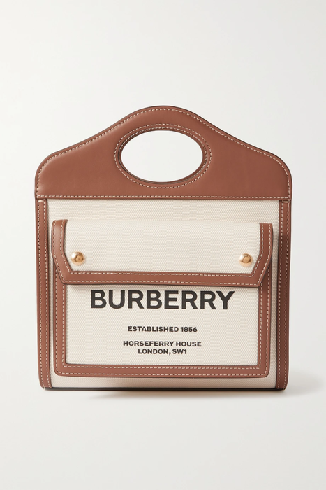 유럽직배송 버버리 BURBERRY Mini leather-trimmed printed canvas tote 11452292645447314
