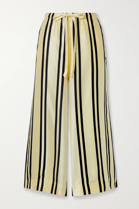 유럽직배송 카이트 팬츠 KHAITE Phoebe cropped striped silk-satin wide-leg pants 25185454455745326