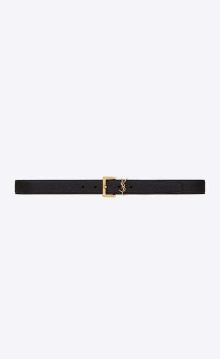 유럽직배송 입생로랑 남성벨트 SAINT LAURENT monogram belt with square buckle in grained leather 634440DTI0W1000