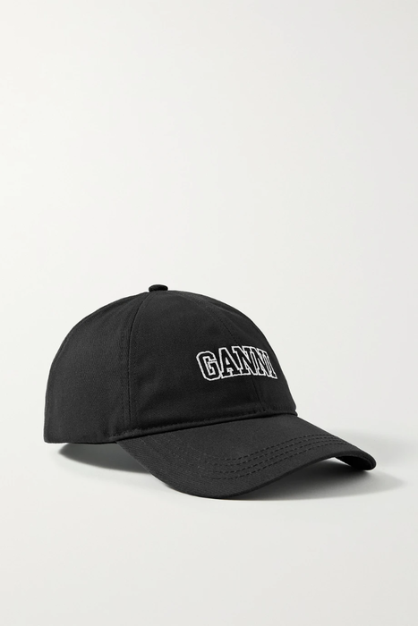 유럽직배송 가니 GANNI Embroidered organic cotton-twill baseball cap 20346390236420751