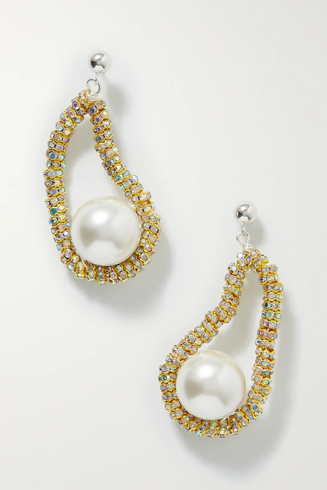 유럽직배송 PEARL OCTOPUSS.Y Mini Oysters silver and gold-plated, crystal and faux pearl earrings 30629810019799706