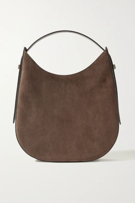 유럽직배송 토즈 TOD&#039;S Large leather-trimmed suede shoulder bag 15546005222126363