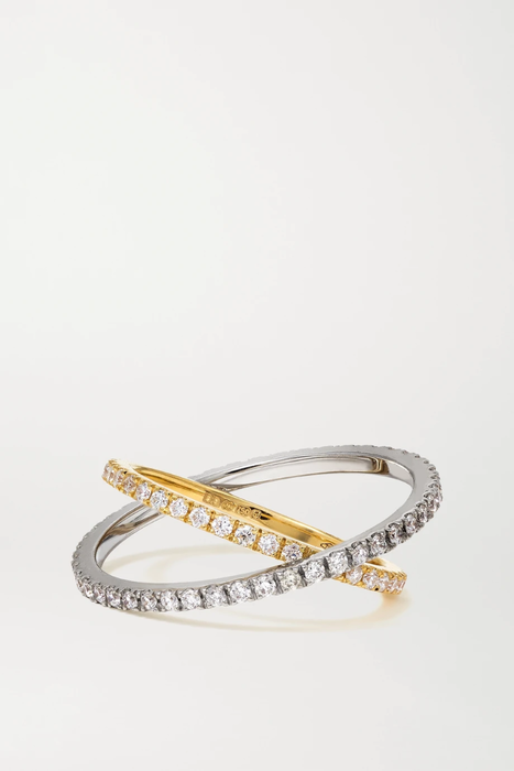 유럽직배송 DELFINA DELETTREZ 18-karat yellow and white gold diamond ring 665933302785686