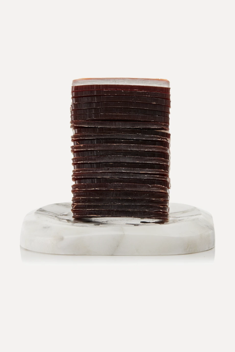 유럽직배송 SENTEURS D&#039;ORIENT + NET SUSTAIN Amber Soap Leaves with Marble Dish, 20 x 3.5g 17957409490479798