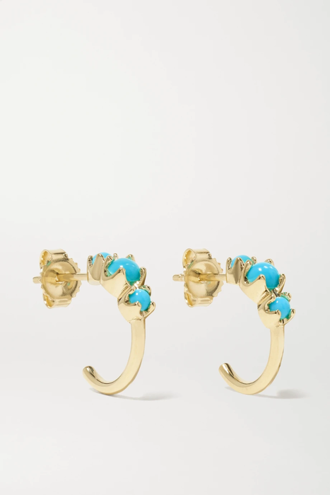 유럽직배송 제니퍼메이어 귀걸이 JENNIFER MEYER 18-karat gold turquoise hoop earrings 18706561955901576