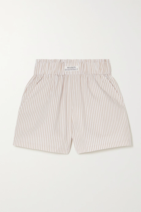 유럽직배송 MAISON ESSENTIELE + NET SUSTAIN striped organic cotton-poplin pajama shorts 25185454455723127