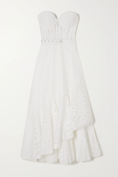유럽직배송 CHARO RUIZ Aurora strapless asymmetric broderie anglaise cotton-blend dress 24772899113485354