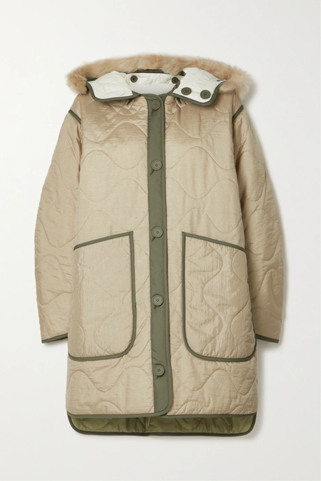 유럽직배송 마파스탠스 자켓 MARFA STANCE Reversible hooded shearling-trimmed quilted shell jacket 20346390235853937