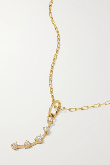 유럽직배송 제이드트라우 목걸이 JADE TRAU Mini Crescent 18-karat gold diamond necklace 24772899113066950