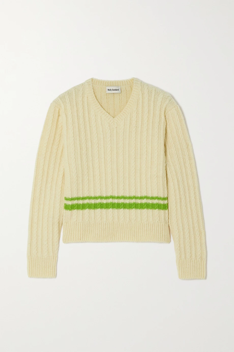 유럽직배송 몰리고다드 MOLLY GODDARD Diana striped cable-knit wool sweater 15546005221834343