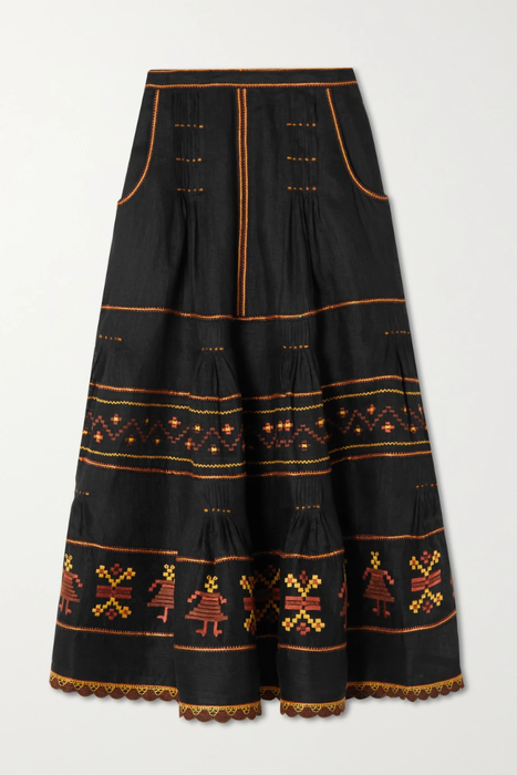 유럽직배송 비타 킨 스커트 VITA KIN Salma embroidered linen midi skirt 17411127377163915