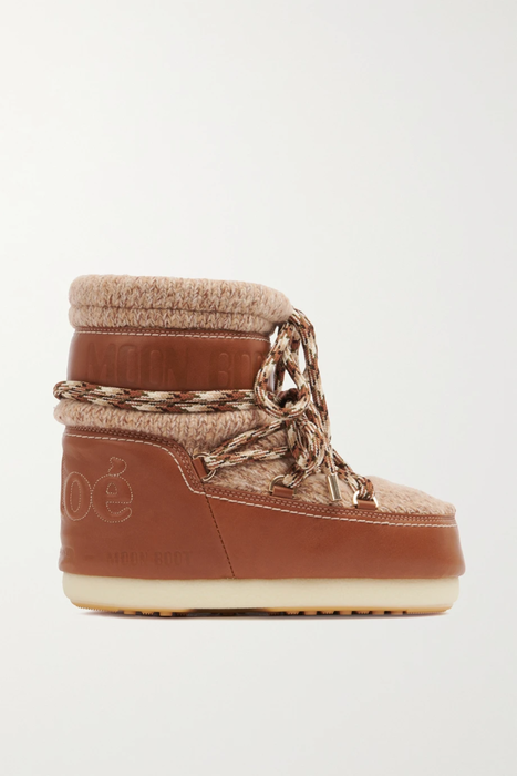 유럽직배송 끌로에 CHLOÉ + Moon Boot leather and wool-blend snow boots 15546005221820887