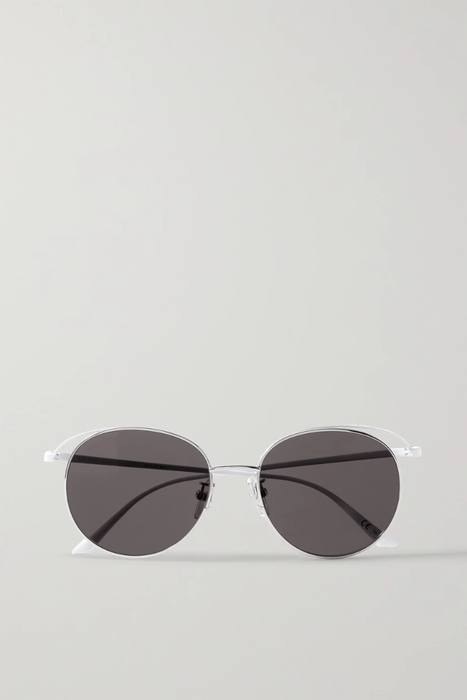 유럽직배송 발렌시아가 선글라스 BALENCIAGA EYEWEAR Round-frame silver-tone and acetate sunglasses 27086482324299760