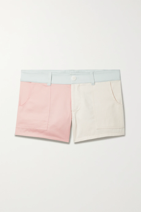 유럽직배송 PARADISED + NET SUSTAIN Kelly color-block cotton-twill shorts 27086482324409990