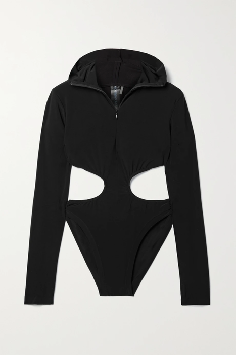 유럽직배송 노르마카말리 NORMA KAMALI Cutout hooded stretch-jersey bodysuit 24772899113607674
