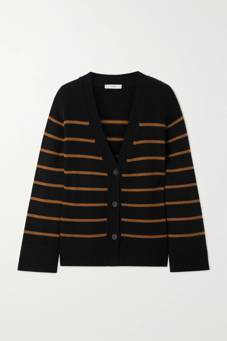 유럽직배송 빈스 가디건 VINCE Striped wool and cashmere-blend cardigan 25185454456195587