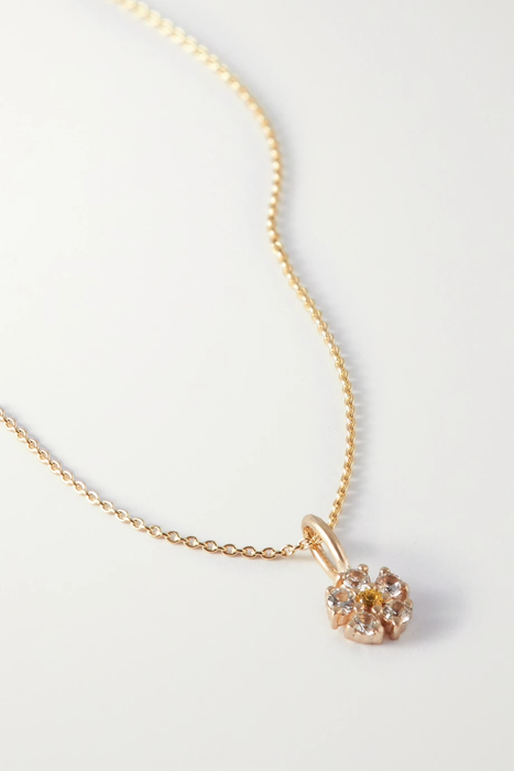 유럽직배송 STONE AND STRAND Flower gold sapphire necklace 25185454456822969