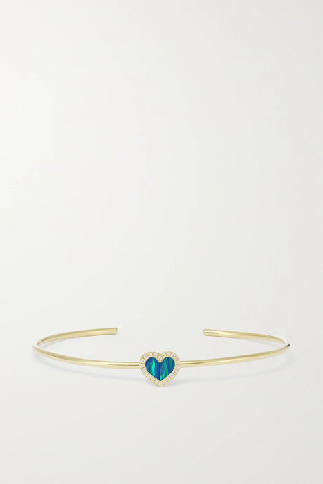 유럽직배송 JENNIFER MEYER Extra Small Heart 18-karat gold, lapis lazuli and diamond cuff 6630340696692456