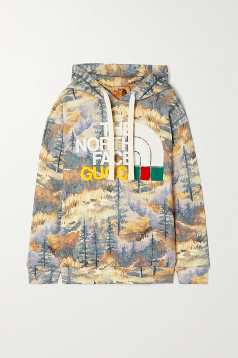 유럽직배송 구찌 후디 GUCCI + The North Face printed cotton-jersey hoodie 29419655932642317