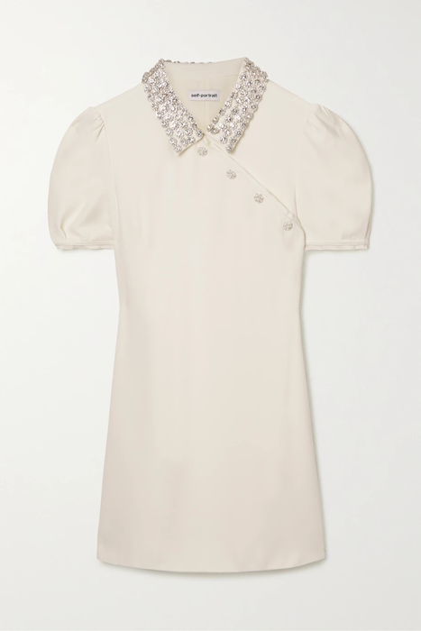 유럽직배송 셀프포트레이트 SELF-PORTRAIT Crystal-embellished crepe mini dress 24772899113125661