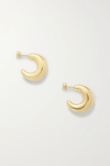 유럽직배송 LOREN STEWART Crescent gold vermeil hoop earrings 13452677151491224