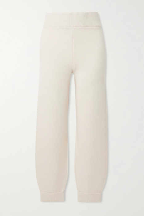 유럽직배송 르카샤 트랙팬츠 LE KASHA Leman pointelle-knit organic cashmere track pants 29419655932420026