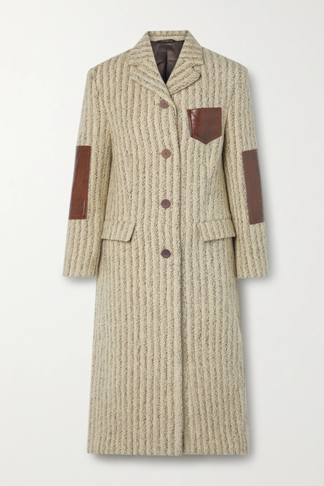 유럽직배송 아크네스튜디오 ACNE STUDIOS Leather-trimmed wool-blend tweed coat 11452292646767237