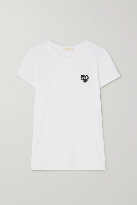 유럽직배송 랙앤본 티셔츠 RAG &amp; BONE Embroidered cotton-jersey T-shirt 27086482323078176