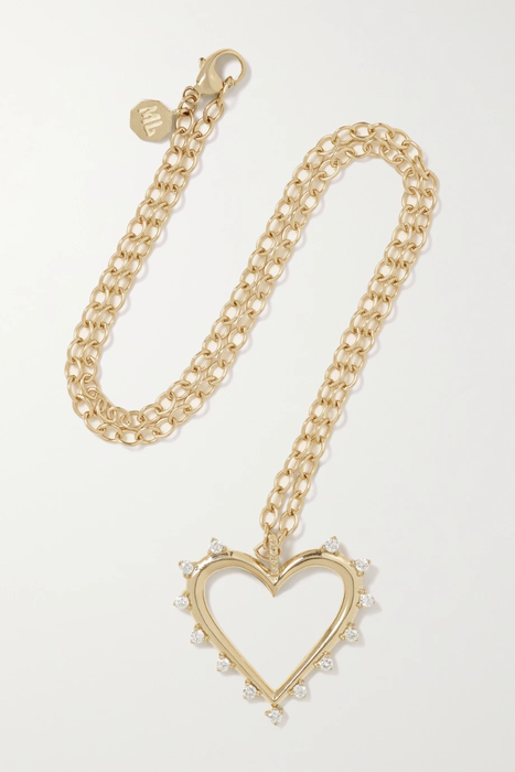 유럽직배송 MARLO LAZ Open Heart 14-karat gold diamond necklace 16114163150524248