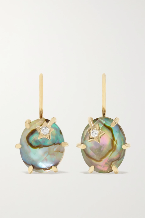 유럽직배송 ANDREA FOHRMAN Mini Galaxy 18-karat rose gold, rose de France and diamond earrings 17411127376107416