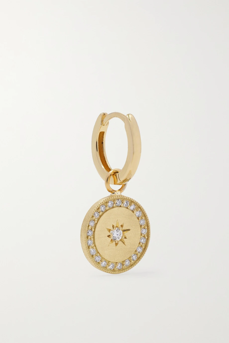 유럽직배송 ANDREA FOHRMAN 18-karat gold diamond single hoop earring 17411127376130365