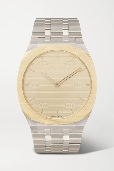 유럽직배송 구찌 GUCCI 25H 38mm stainless steel and gold-plated watch 34344356237210399