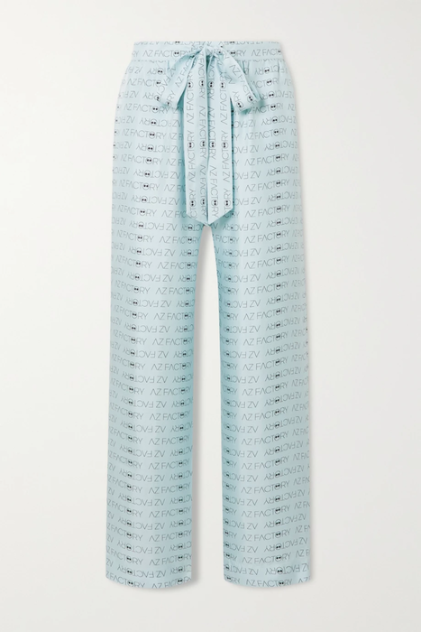유럽직배송 AZ FACTORY Pijama Look But Don&#039;t Touch printed silk-twill wide-leg pants 6630340699282098