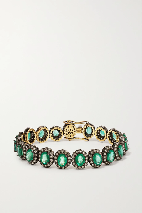유럽직배송 암라팔리 팔찌 AMRAPALI Sterling silver and 18-karat gold, emerald and diamond bracelet 30629810019615401