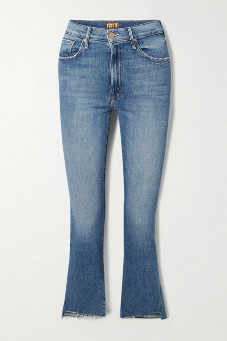 유럽직배송 마더 청바지 MOTHER The Insider cropped frayed high-rise flared jeans 24062987016534652