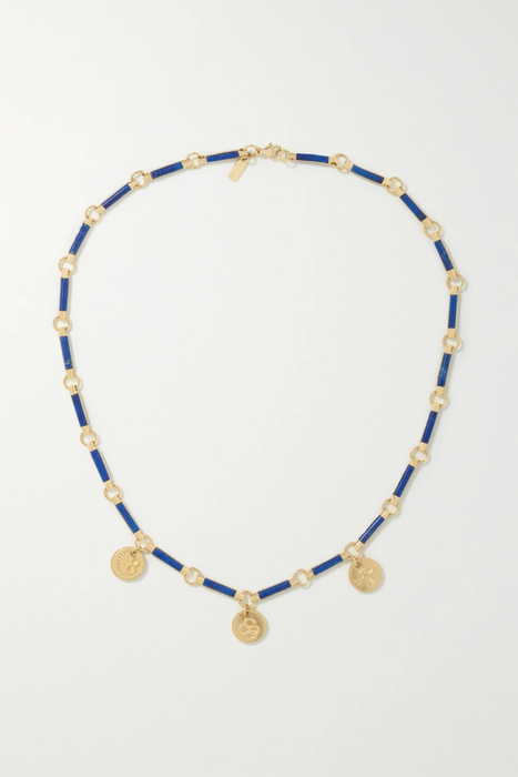 유럽직배송 파운드레 목걸이 FOUNDRAE Karma, Wholeness and Dream 18-karat gold lapis lazuli necklace 25185454456320324