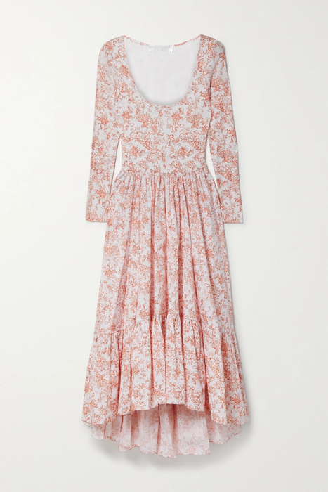 유럽직배송 캐롤라인 콘스타스 원피스 CAROLINE CONSTAS Millie floral-print cotton-blend poplin and jersey midi dress 25185454455715622