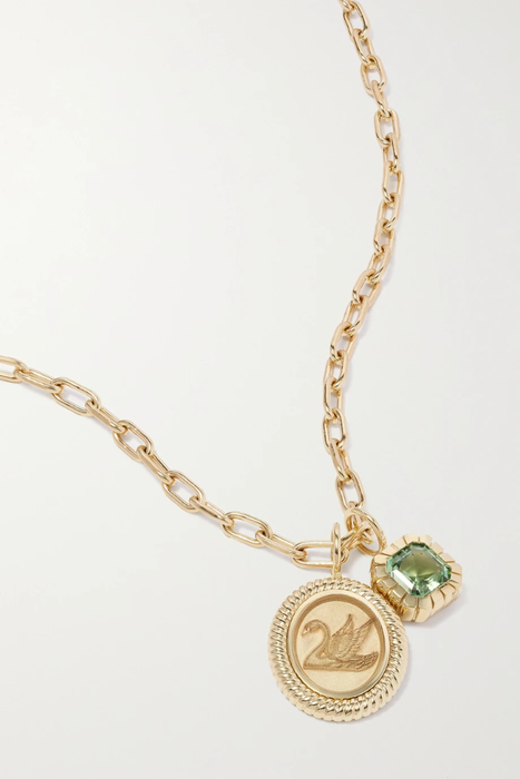 유럽직배송 RETROUVAÍ Fantasy Heirloom 14-karat gold tourmaline necklace 11452292645517928