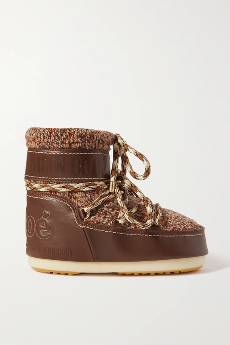 유럽직배송 끌로에 CHLOÉ + Moon Boot leather and wool-blend snow boots 15546005221820910